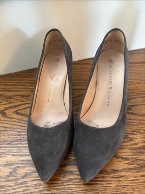 Peter Kaiser Black Suede Wedge Pumps